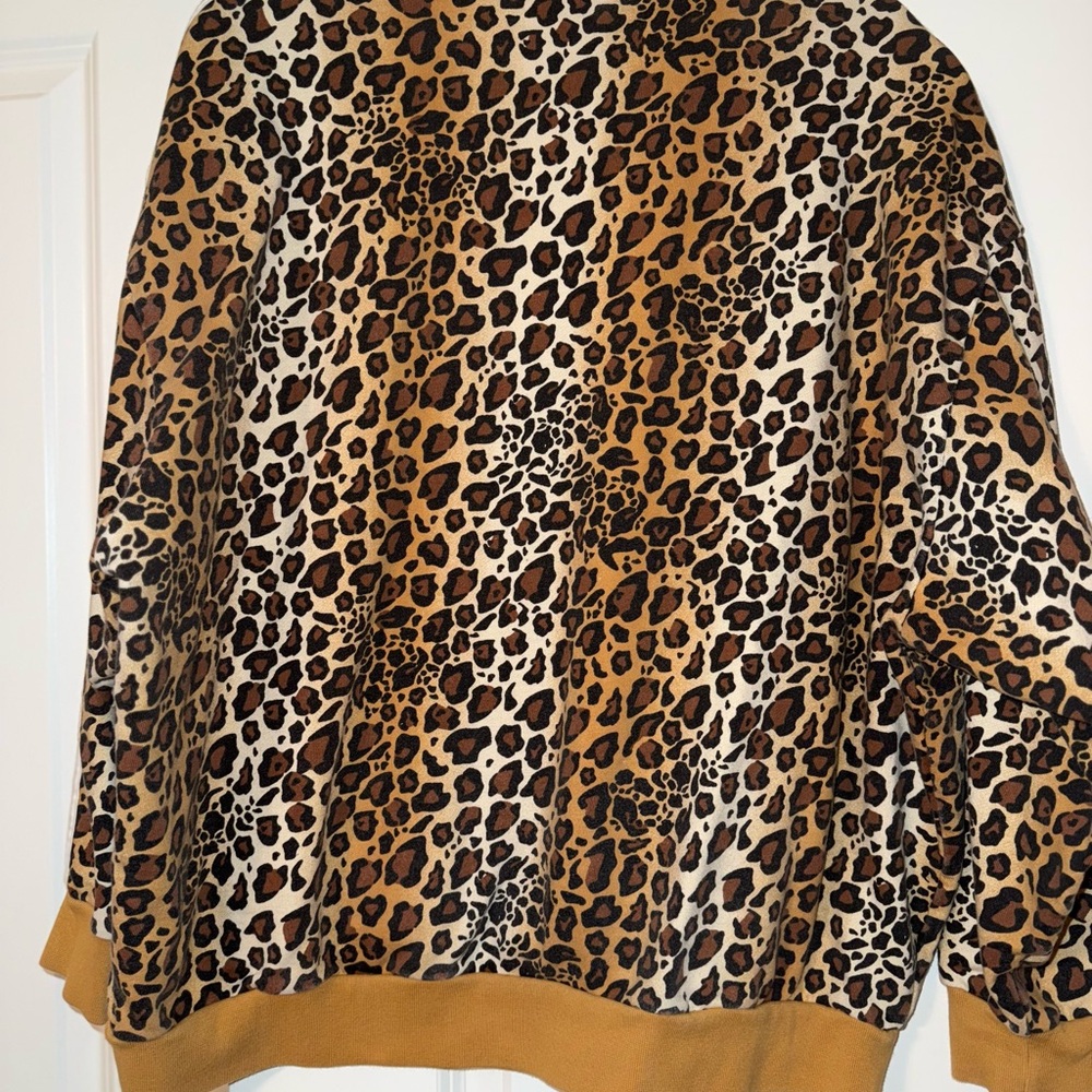 Adidas Brown Leopard Print Crewneck - Picture 8 of 10
